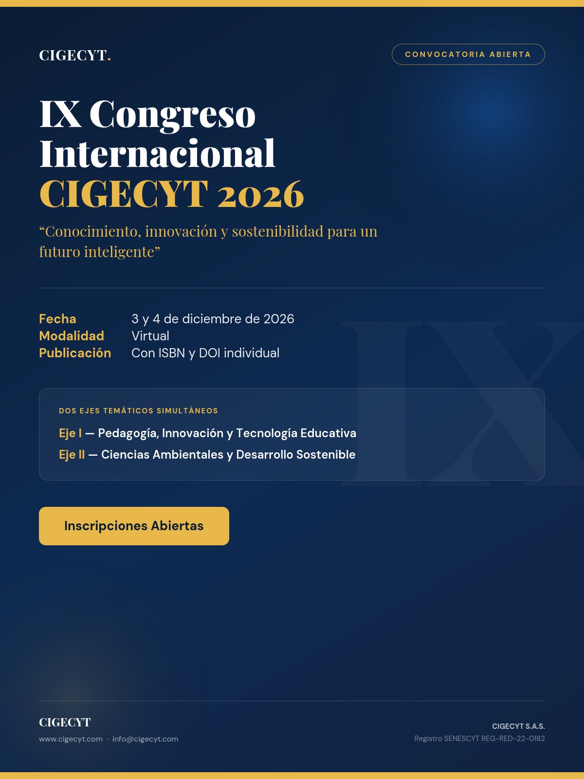 Afiche IX Congreso Internacional CIGECYT 2026